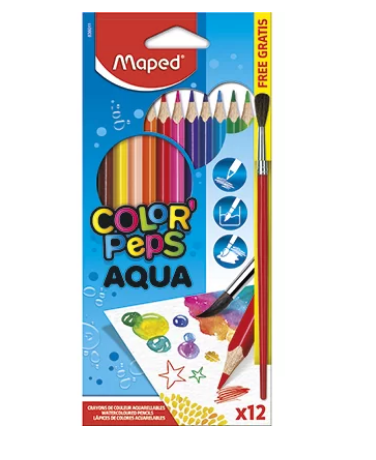 Lápis 12 Cores Aquarelável Color Peps + pincel 836011 Maped ET 1 UN