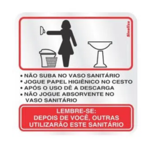 PLACA 120AI PROCEDIMENTO SANITÁRIO FEMININO SINALIZE