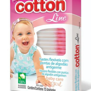 HASTES FLEXÍVEIS 75 UNIDADES BABY CARE GIRL COTTON