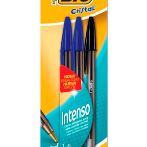 CANETA 3 UNIDADES CRISTAL 1.6 INTENSO