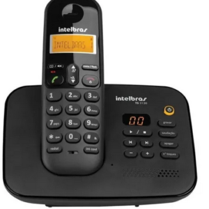 Telefone sem fio Intelbras TS 3130 com secretariapreto