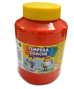 Tinta guache 500 ml vermelho fogo 507 Acrilex PO 1 UN