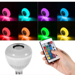 Lampada Bluetooth De Led Caixa De Som C Controle 12w Rgb