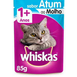 Ração Úmida Whiskas Sachê para Gatos Adultos Sabor Atum - 85g