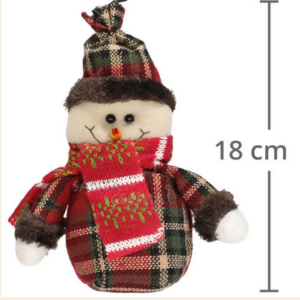 Enfeite de Natal Boneco de Neve 21cm - Roupa Xadrez