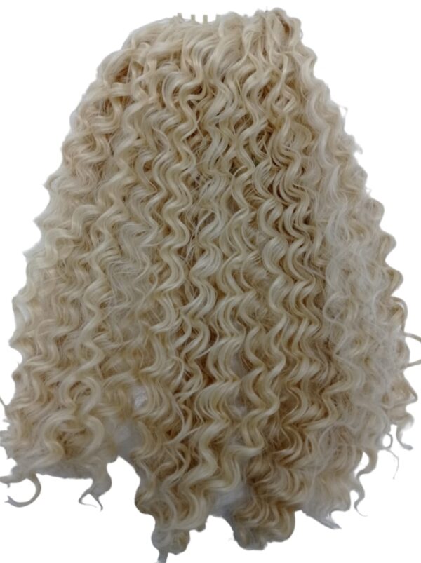 Cabelo Apliqueo Cacheado 50cm Loiro Rabo Caval Fibra - Image 6