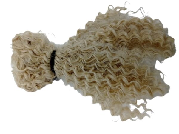 Cabelo Apliqueo Cacheado 50cm Loiro Rabo Caval Fibra - Image 5
