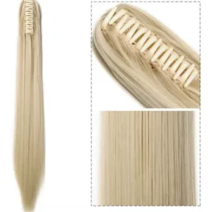 Liso Loiro Loira Cavalo Rabo 70 cm Premium Aplique