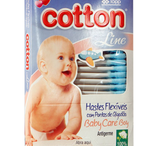 HASTES FLEXÍVEIS 75 UNIDADES BABY CARE BOY COTTON - HIGIE TOPP
