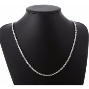 Corrente masculino cordão aço cirúrgico inoxidável 316L