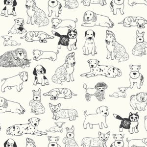 Tecido adesivo Dogs 50cmx30cm 8034 Flok PT 1 UN