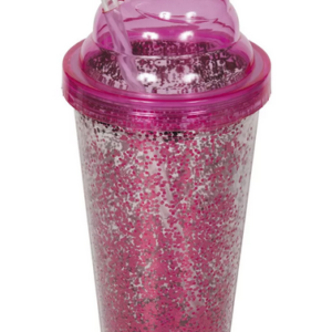 Copo cupcake com glitter, Rosa, 550ml, 0COP18-01, São Bernardo - PT 1 UN