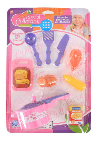 Kit Cozinheiro Com 9 Peças De Brinquedo Infantil U