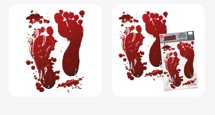 Adesivo de Chão Scary Night Pés Sangue - 02 unidades