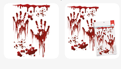 Adesivo para Espelho Scary Night Mãos Sangue - 02 unidades