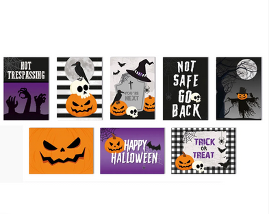 Cartaz Decorativo Halloween Scary Night - 08 unidades